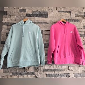 Nike Pink and Light Blue Hoodies Mens XL
